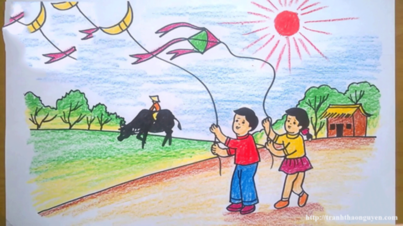 Dạy bé vẽ tranh phong cảnh quê hương hình ảnh 3