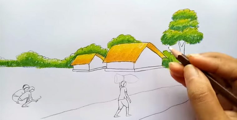 Dạy bé vẽ tranh phong cảnh quê hương hình ảnh 15