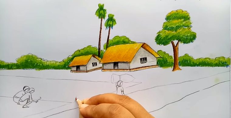 Dạy bé vẽ tranh phong cảnh quê hương hình ảnh 16