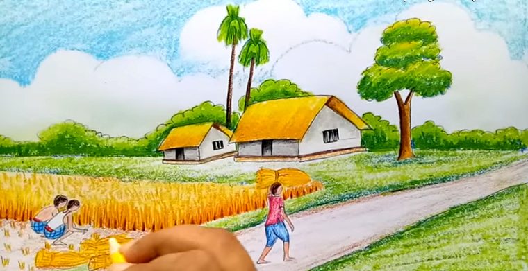 Dạy bé vẽ tranh phong cảnh quê hương hình ảnh 19