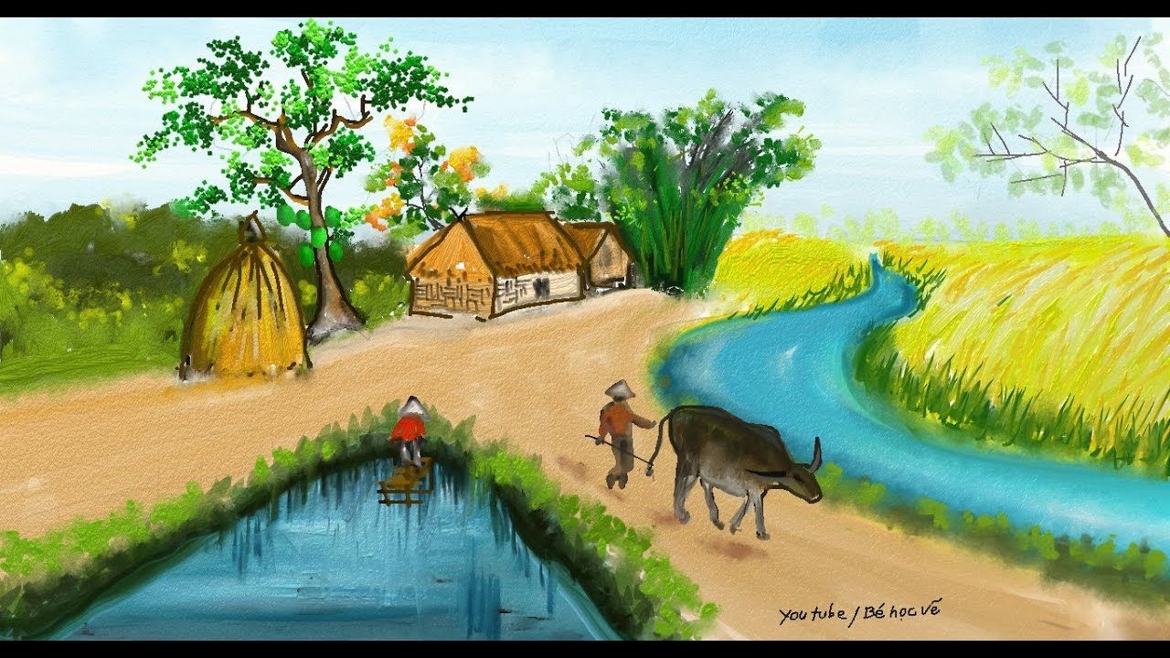 Dạy bé vẽ tranh phong cảnh quê hương hình ảnh 11