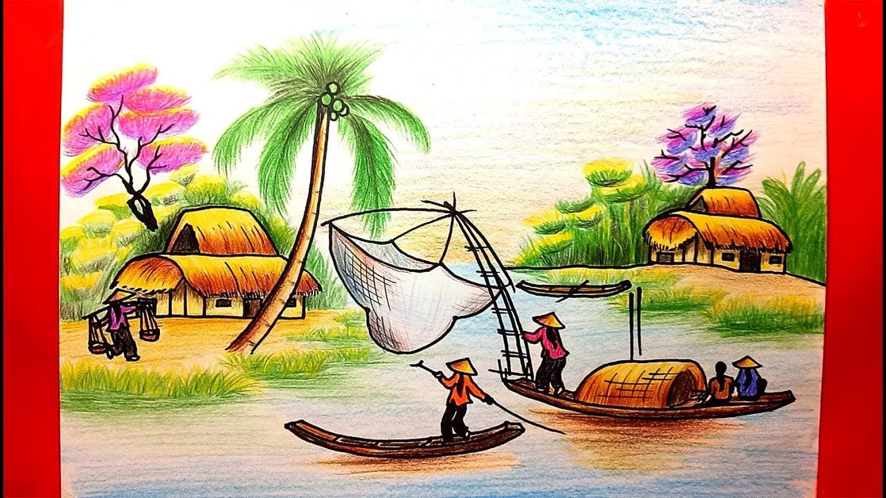 Dạy bé vẽ tranh phong cảnh quê hương hình ảnh 38
