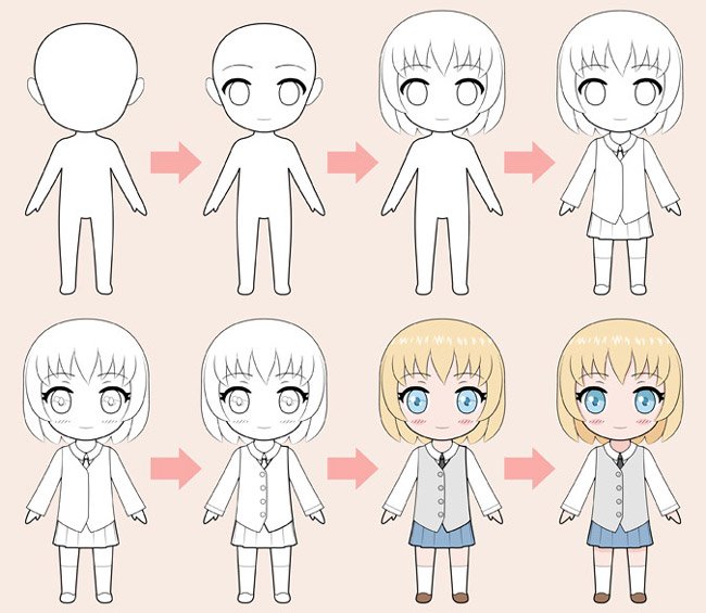 Cách vẽ chibi nữ đáng yêu và nhanh gọn cho bạn tham khảo- hình 4