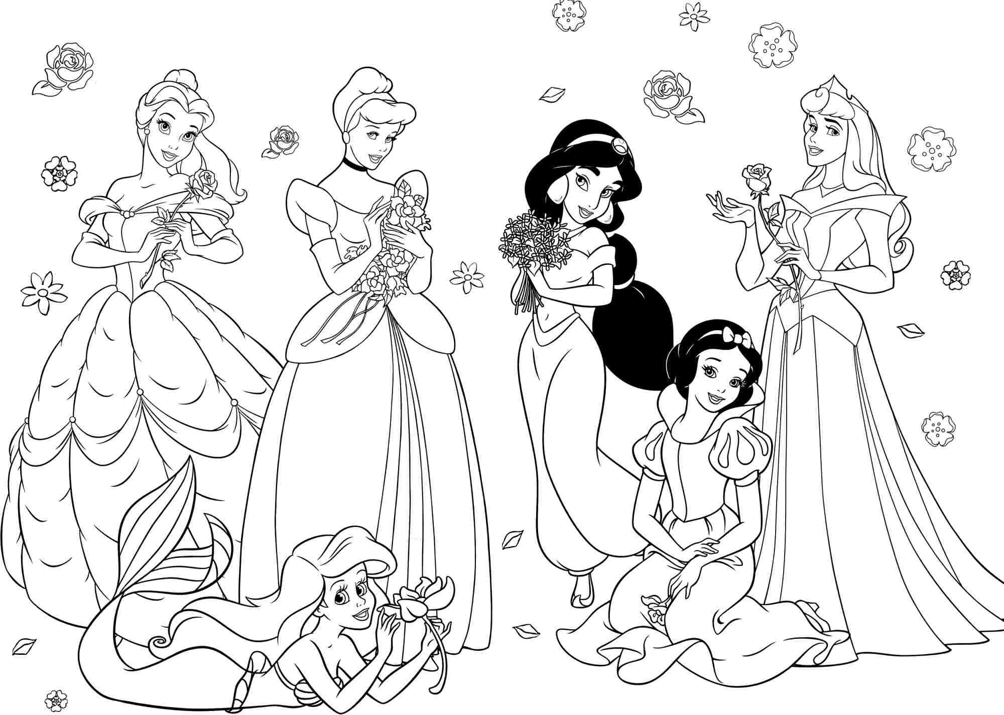 Bộ sưu tập tranh tô màu công chúa Disney cho bé gái - Hình ảnh 35